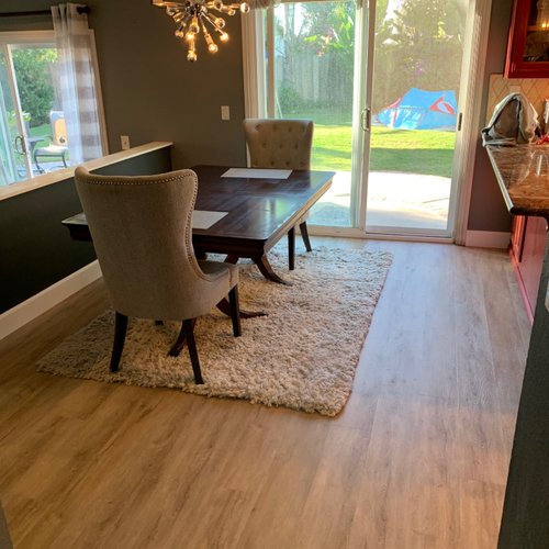 Waterproof vinyl flooring in a family home