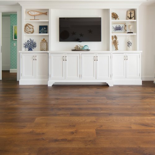 Beach home with water resistant hardwood flooring