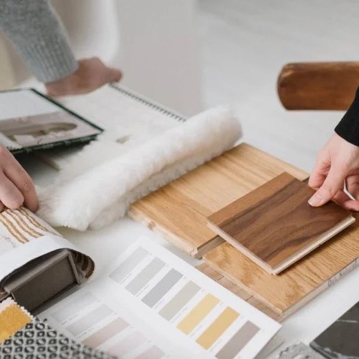 Comparing flooring and design samples