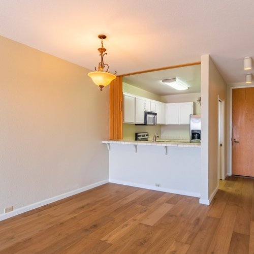 Solana Beach apartment with new hardwood flooring renovation