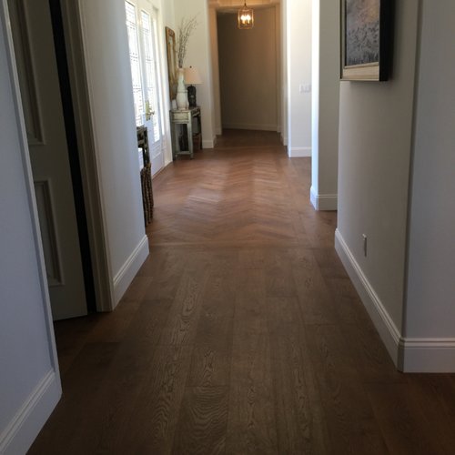 Residential hardwood flooring job by Solana Flooring