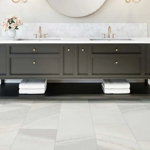 Marble look LVT floors in Solana Beach