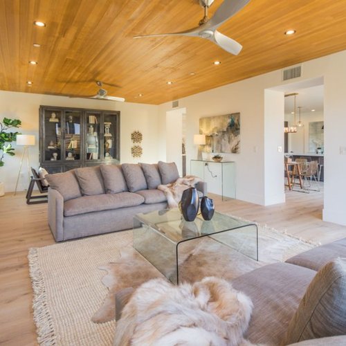 Cozy living room with new hardwood floors in Solana Beach