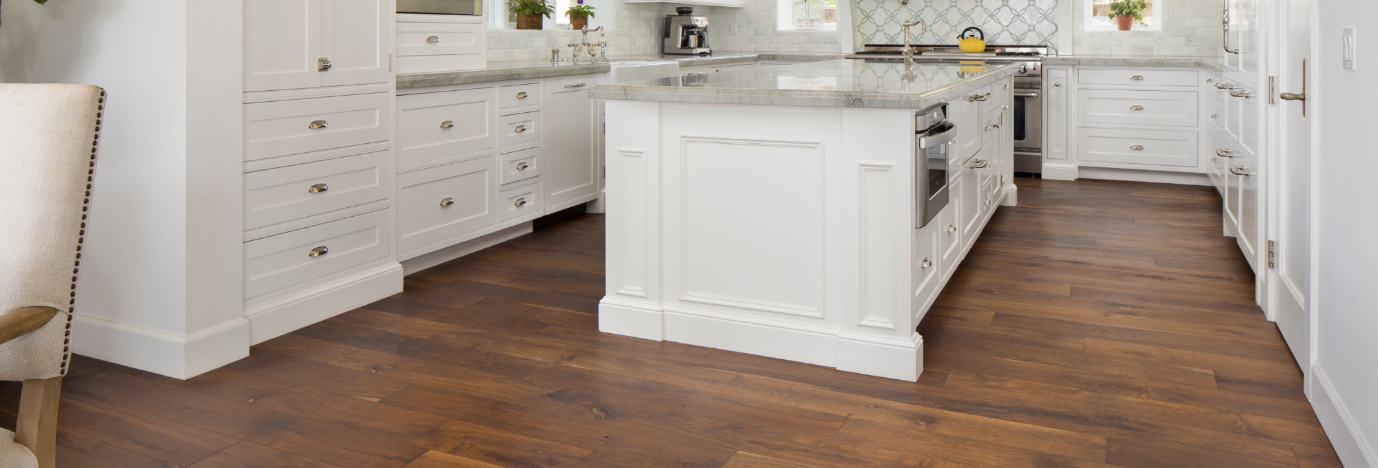 Hardwood flooring installation in a living room by Solana Flooring