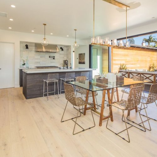 Trendy hardwood flooring in a modern home